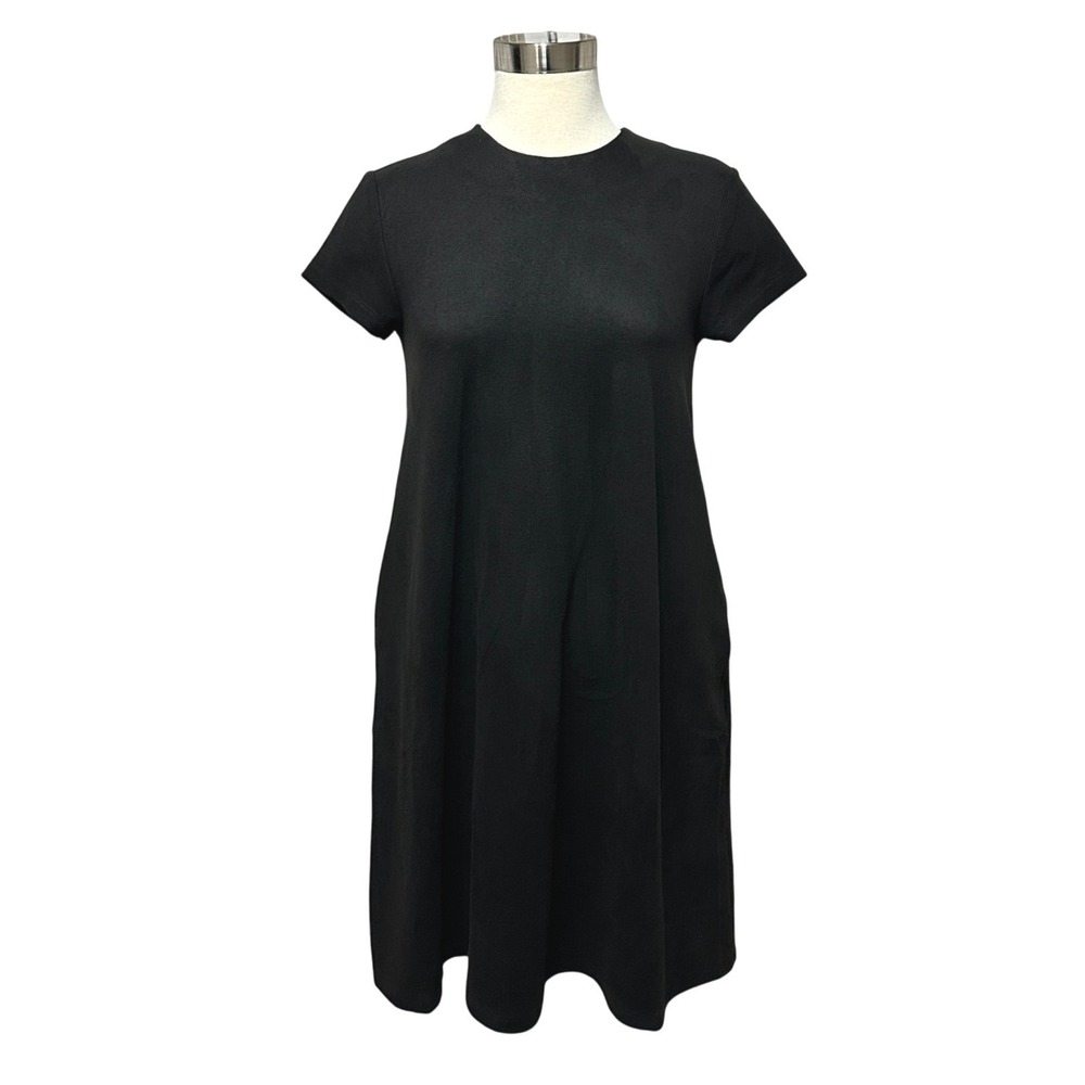 J McLaughlin Faux Suede A-Line Dress Womens Small Quiet Luxury Old Money Chic‎